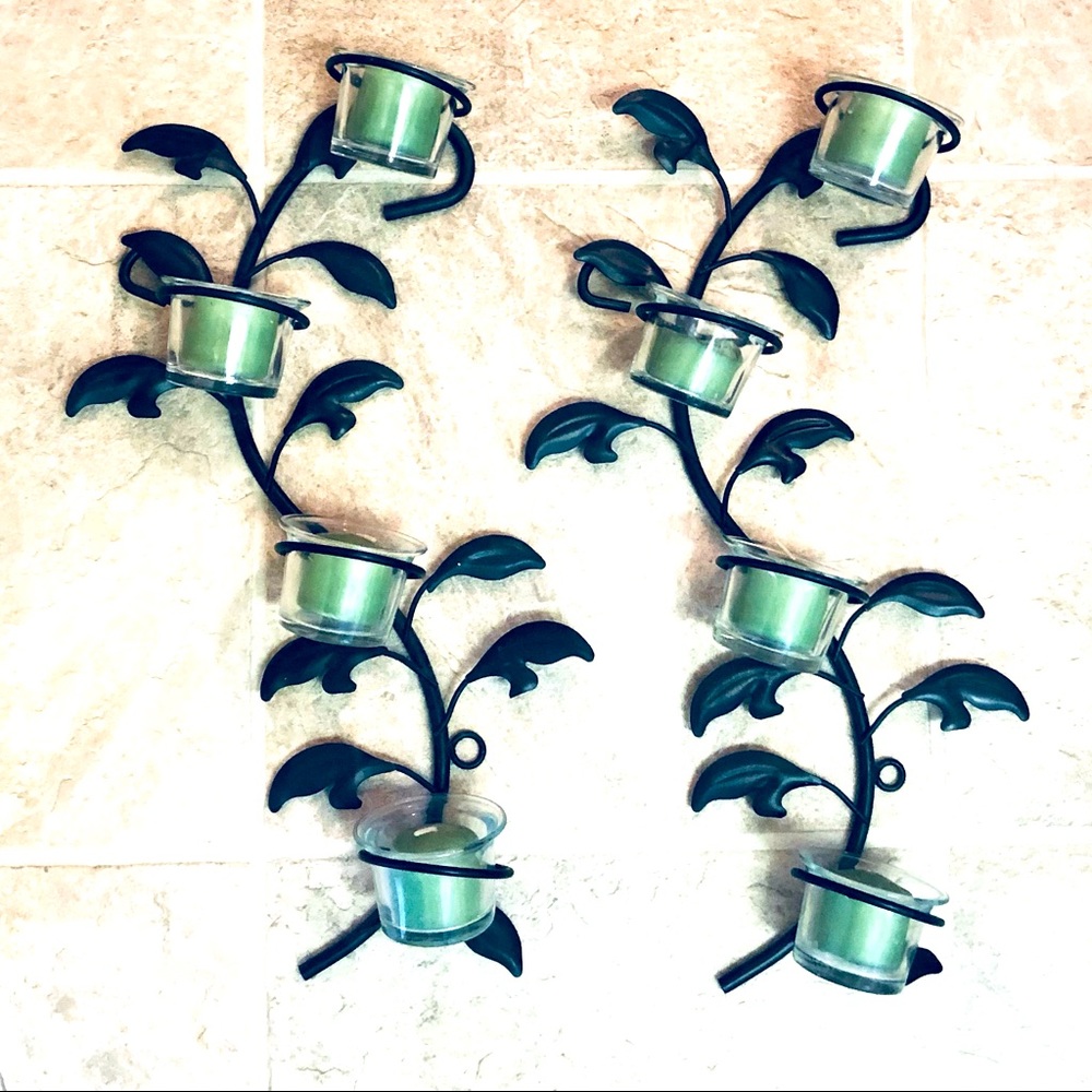Candle holder leaf wall art candle holder - Picture 2 of 2